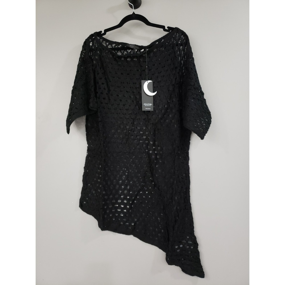 NEW XXL KILLSTAR trillium knit crochet sweater cover up asymetrical gothic witch